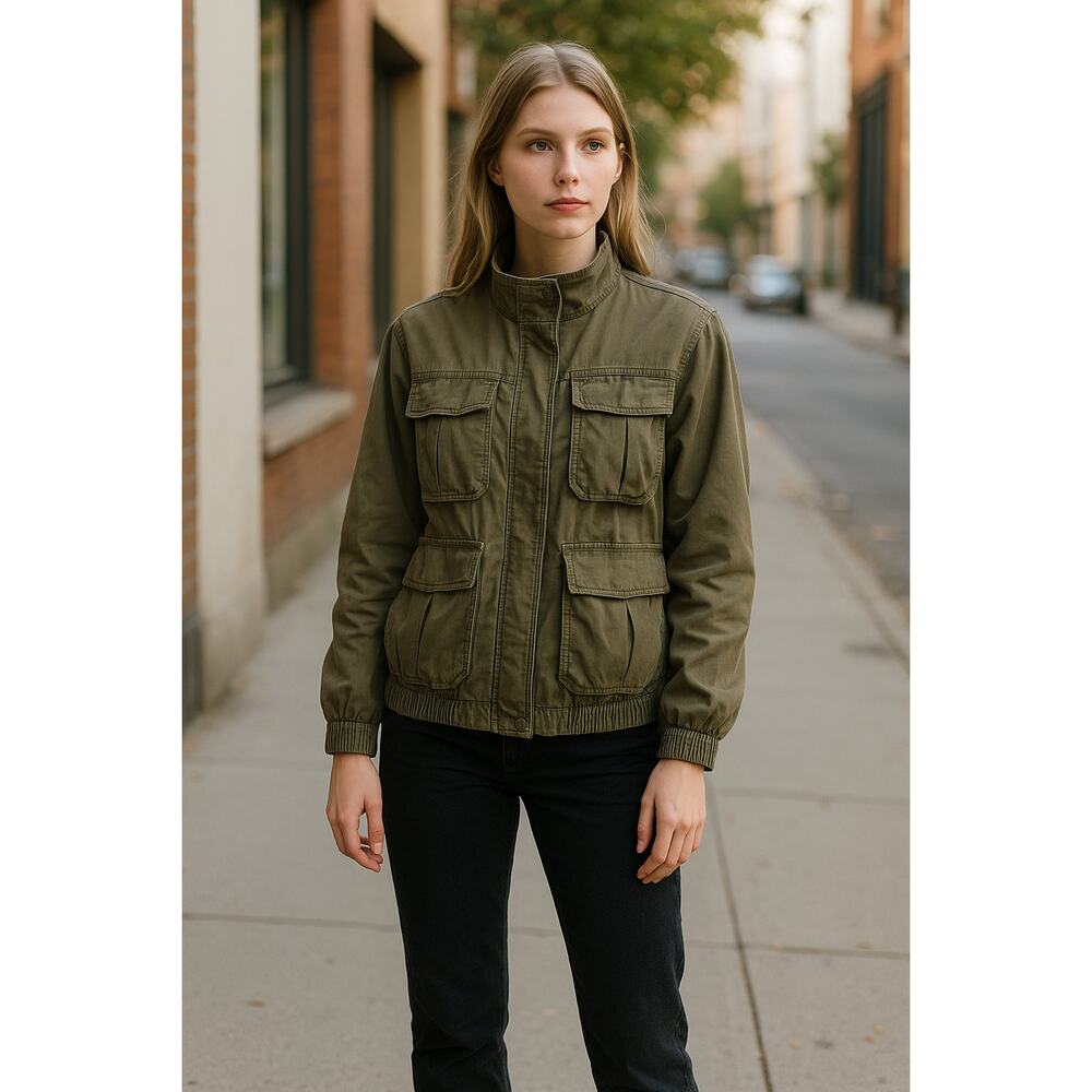 SANCTUARY Utility Jacket Size XL NEW Army Green Pockets Buttons